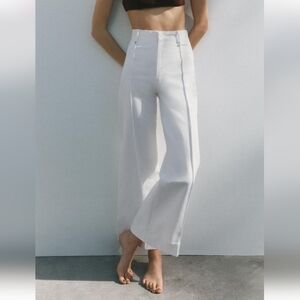 Never Worn Zara ZW Collection White Wide-Leg High-Waist Jeans US 0